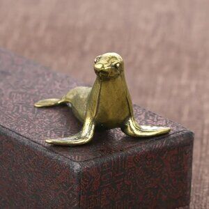 Vintage Brass Sea Lion Statue - NEW 0.79 in L x 1.38 in W